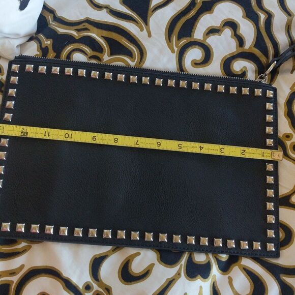 Carlos Santana Black Clutch With Silver Studs - Picture 16 of 16